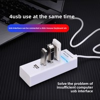 Hub USB 3.0 à quatre ports en alliage d'aluminium, répartiteur, connecteur de souris d'ordinateur, extension de port, en stock