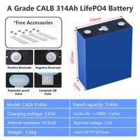 En stock – Batteries lithium-ion prismatiques de qualité 314 Ah 3,2 V LiFePO4, cellules rechargeables 10000 cycles pour DIY 24 V 48 V, camping-car, véhicule électrique