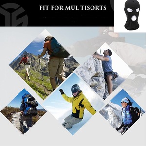 Masker Ski bersepeda pria, Balaclava wajah penuh tiga lubang tipis dan bernapas untuk Balaclava kustom - Product Image 3