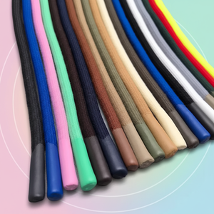 Cordones de 8MM con capucha elástica personalizable, Cordones redondos coloridos para pantalones y zapatos informales, puntas de resina epoxi, cordones de 8MM - Product Image 1