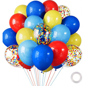 30 piezas azul amarillo rojo mate globo conjunto payaso estilo para <span class=keywords><strong>Feliz</strong></span> <span class=keywords><strong>cumpleaños</strong></span> boda Baby Shower fiesta decoraciones - Product Image 4