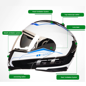B700 yeni satış ECE sertifikası motosiklet kask çift Lens tam yüz kask motosiklet kask yukarı çevirmek - Product Image 2