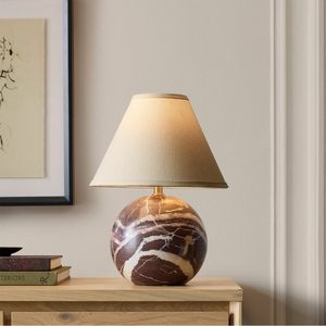 <b>Table</b> <b>Lamp</b> Ceramic <b>Base</b> E27 Bulb <b>Base</b> 220V LED Light Source Switch Control Eco-Friendly Bedroom Living Room Decoration - Product Image 1