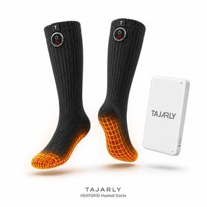 Chaussettes de ski chauffantes avec batterie rechargeable, respirantes, antidérapantes, thermiques Coolmax pour la randonnée hivernale - Product Image 1