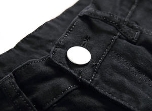 بنطلون جينز رجالي رخيص من RNSHANGER، أسود كاجوال بقصة ضيقة وتصميم أساسي، بنطلون دنيم مرن بلون موحد للرجال مناسب لجميع الفصول - Product Image 4