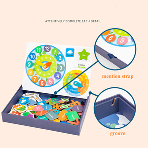 Enfants Intelligence Jouet Dessin Animé Papier <span class=keywords><strong>3D</strong></span> <span class=keywords><strong>Puzzle</strong></span> Magnétique Doux Jouet Papier <span class=keywords><strong>Horloge</strong></span> - Product Image 4