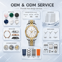 Mode or verre saphir de luxe japon NH35 Miyota PT5000 mouvement lumineux main hommes montres mécaniques automatiques