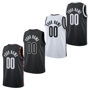Jersey Basket Pria Brooklyn Custom, Kaos Jahit Bordir, Seragam Remaja, Pakaian Olahraga dengan Logo Hot-press - Product Image 1