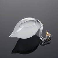 Baromètre en verre soufflé artisanal en borosilicate, style cygne, pour la décoration de la maison et la prévision météo