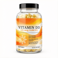 Gélules de Vitamine D3 à Marque Blanche pour la Force Osseuse Quotidienne et le Soutien Immunitaire – Complément Alimentaire Haute Puissance – Service OEM