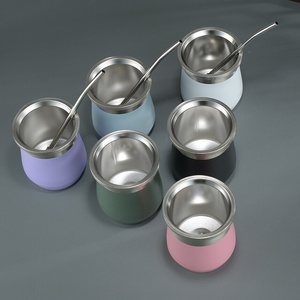 Taza Creativa de Acero Inoxidable 304 con Aislamiento Térmico, Diseño de Cáscara de Huevo, 12 oz, para Camping y Actividades al Aire Libre, con Pajita, 6-12 Unidades - Product Image 2