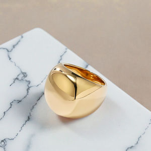 خواتم عصرية عصرية عصرية راقية ومطلية بالذهب من الفولاذ المقاوم للصدأ ، مرآة أمريكية بسيطة ومبالغ فيها للنساء - Product Image 3