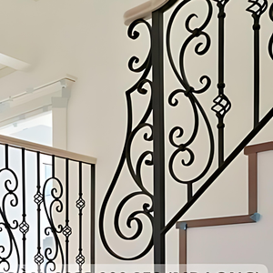 TTD Modern Villa Outdoor Curved Spiral Staircase Wrought Iron Handrail System with Custom Designs - Product Image 2