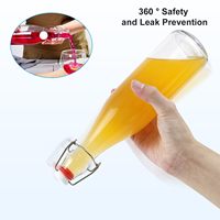 Bouteilles en verre à couvercle basculant 16oz avec couvercle hermétique pour diffuseur à bâtonnets, fermentation, extrait de vanille, huile et brassage maison