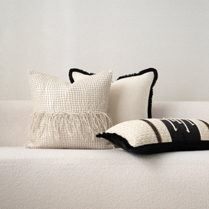 Yuanhee 50cm * 50cm Wabi Sabi almohada decorativa adecuada para Senior Villa Hotel sala de estar sofá cama en el cojín de la ventana de la Bahía - Product Image 5