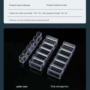 Inean Play clair acrylique <span class=keywords><strong>Poker</strong></span> jeton plateau Casino 100 pièces support avec couvercle Premium étagère doré monté Portable Rack Table valise - Product Image 6