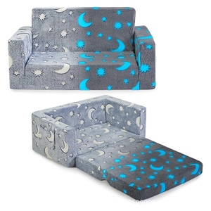 Canapé paresseux pour enfants avec accoudoirs, 2 places, en tissu, mousse haute élasticité, pour chambre, balcon, aire de jeux - Product Image 5