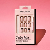 Presse pliante de luxe sur boîte à cils à ongles nude 24 pièces fenêtre transparente embouts vides cercueil conçu presse sur les ongles boîte d'emballage