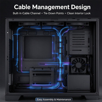 Casing Komputer Gaming ATX Mid Tower Kaca Temper Panoramic, Mendukung Pendingin Cair 360mm, Kipas RGB, Siap Pakai, Tersedia
