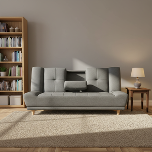 Sofá <span class=keywords><strong>Cama</strong></span> Plegable Moderno Multifuncional de Buena Calidad, Hecho con Estructura de Madera y Tapicería de Tela - Product Image 2