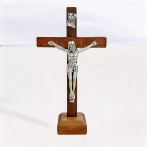 Cruz de Pared de Madera Hecha a Mano con Crucifijo de Jesús en Latón, Decoración Religiosa Cristiana, Decoración Moderna para el Hogar, Regalo de Oración - Product Image 2