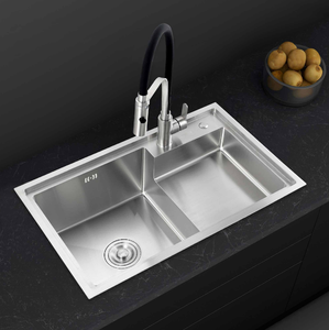 Fregadero de Cocina de Acero Inoxidable 304 <span class=keywords><strong>INTERLAN</strong></span> de Alta Calidad, Doble Tazón, Montaje Bajo Encimera, Diseño Rectangular Plateado de Dos Orificios, 2 Años de Garantía - Product Image 2