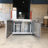 Réfrigérateur professionnel sous comptoir, table de travail, double porte, plage de température -10°C +10°C, 300L/400L, équipement de cuisine