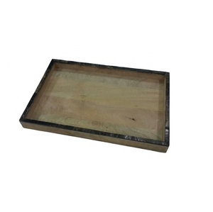 Plateau en bois personnalisable avec finition émaillée, rectangulaire, économique, pour service ou présentation alimentaire - Product Image 5