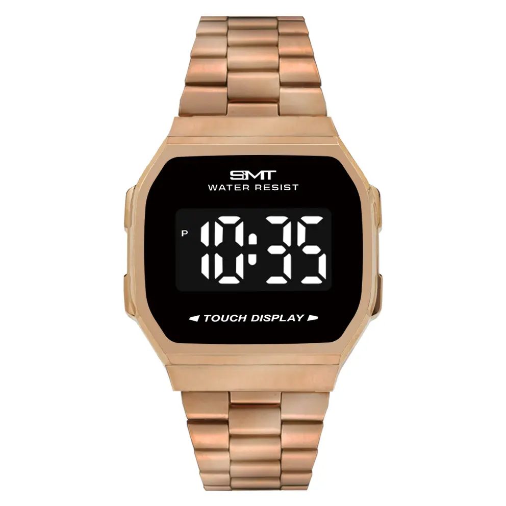 hot selling screen touch digital watches sports female and male custom watch gold silver black square classic waterproof watch