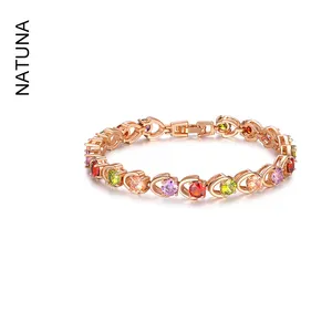 Natuna gioielli di moda colorato zircone in ottone bracciale bracciale da Tennis in argento Sterling