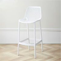 Chaise de bar haute en plastique durable, style industriel moderne, mobilier de restaurant, Harry Bertoia, cadre en plastique stable, tabouret de bar de cuisine en plastique