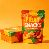 Sachet d'emballage alimentaire refermable personnalisé, imprimé en couleur, de qualité alimentaire, avec fermeture éclair, en plastique, pour fruits et snacks