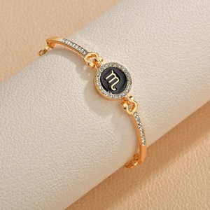 12 Design braccialetti zodiacali braccialetti gioielli tondo astrologia <span class=keywords><strong>bracciale</strong></span> <span class=keywords><strong>bracciale</strong></span> con ciondoli con diamanti Color oro - Product Image 3