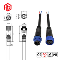 Connecteur de câble souterrain étanche Bett M15 IP67/IP68, boîtier en laiton mâle/femelle, certifié CE/ROHS, usage automobile, 2 broches, 3 broches
