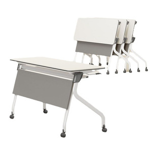 Mesa de Entrenamiento Plegable de Madera Maciza con Bordes de PVC, Combinación Libre, Escritorio de Oficina y Conferencias - Product Image 4
