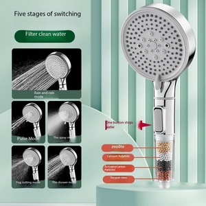 Soffione doccia a 5 funzioni con <span class=keywords><strong>filtro</strong></span> a ioni negativi, soffione doccia manuale ad alta pressione anti-<span class=keywords><strong>calcare</strong></span> che rimuove il cloro - Product Image 2