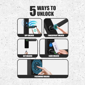 Cerraduras de puerta inteligentes semiautomáticas digitales TTLock con huella dactilar y llave - Product Image 2