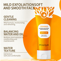 PouQuR 100g Gel Exfoliant Éclaircissant Visage et Corps aux Enzymes d'Orange Nettoyage en Profondeur