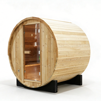 Sauna de Barril para Exteriores de Alta Calidad, de Madera Termotratada, para 2-3 Personas, Madera sin Unir, sin Pegamento ni Formaldehído