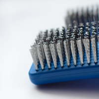 Brosse de nettoyage domestique industrielle DIY à poils en laiton souple et manche court en silicone, marque Lebang