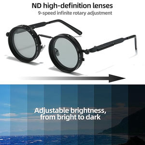 Lunettes de soleil polarisées rondes avec filtre ND intégré, lentille UV400, luminosité réglable et <span class=keywords><strong>l</strong></span>égères pour les activités de plein air - Product Image 5