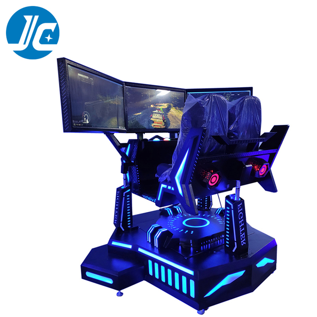 Best VR Racing Sim Steel Aluminum 6 DOF 3-Screen Indoor Outdoor Adventure Park Shopping Mall Playhouse Cockpit Car Racing