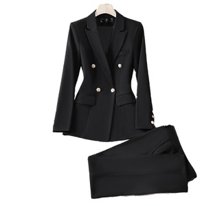 Women's Suit Set Full Sleeve Wool Blend Anti-Wrinkle Interview Professional Wear Elegant Style - Product Image 5