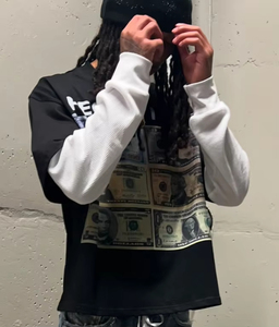 T-shirt da uomo a manica lunga in cotone pesante personalizzato a doppio strato con <span class=keywords><strong>Top</strong></span> corto a doppio strato in tinta unita - Product Image 3