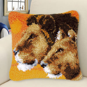 Kit de coussin en toile imprimée personnalisée avec motif lion moderne, motifs animaux, pour adultes et débutants - Product Image 2