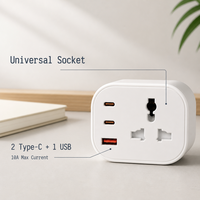Prise de courant industrielle universelle multi-pays avec chargement rapide USB (1 port USB-A, 2 ports USB-C) pour marchés britannique et américain - Vente en gros usine