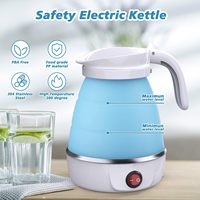 Ketel Air Listrik Lipat Modern Baru Kontrol Sentuh Anti Bocor Portabel Mini 600ml Colokan EU Rumah Tangga