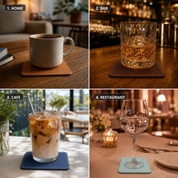Sous-verre en cuir PU gravé au laser personnalisé, cadeau sur mesure, accessoires de table