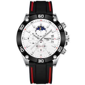 Montre de luxe pour hommes, chronographe sportif, mouvement à Quartz, cristal, alliage plastique, résistant à l'eau 3 bars, Date automatique lumineuse, 2502 - Product Image 2