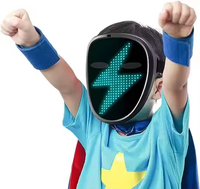 Máscara de Silicona con Control de Gestos para Niños, Máscara Transformable con LED Brillante para Halloween, Navidad, Bodas, Graduaciones